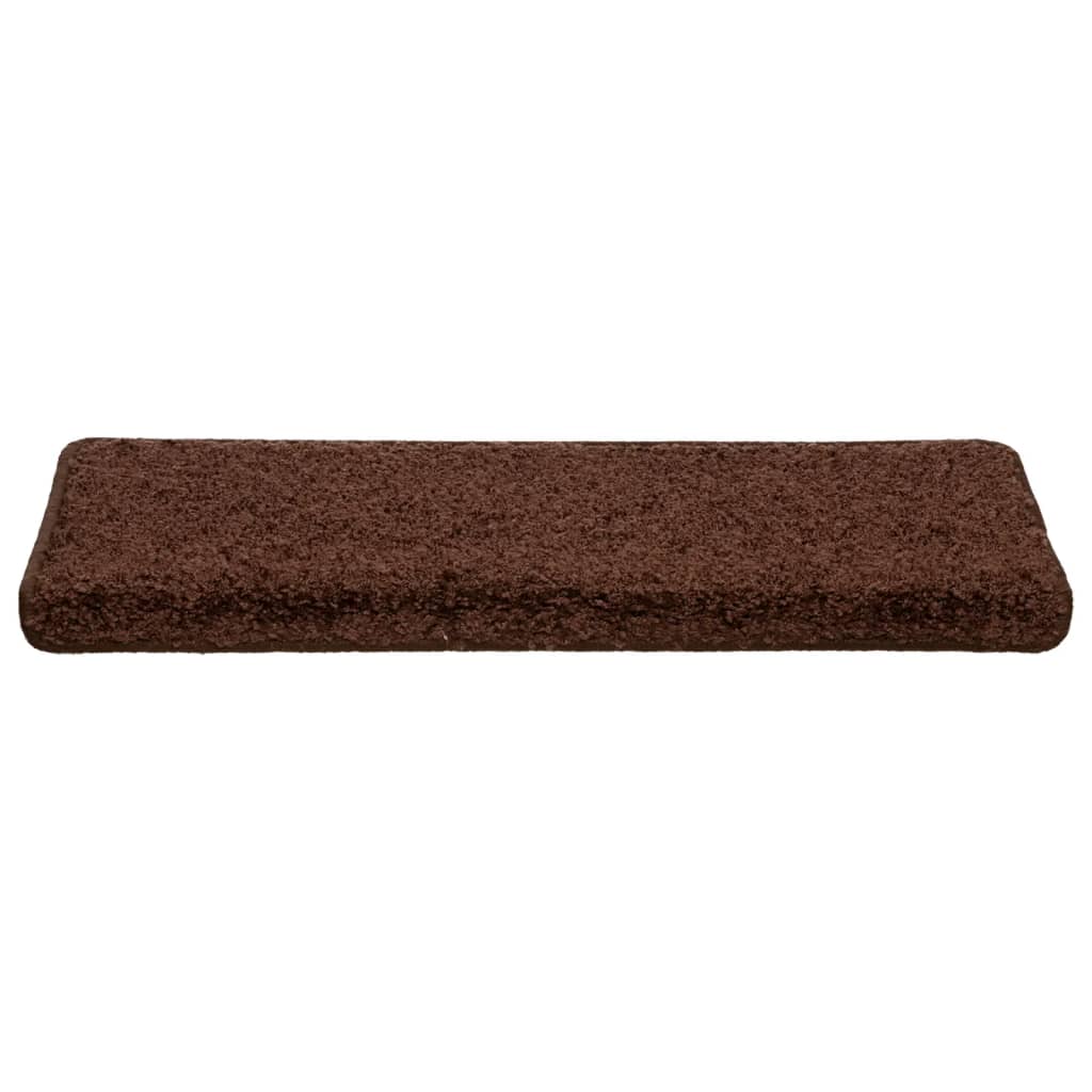 Step Mats 10 pcs. 65 x 21 x 4 cm Brown Rectangular Edge