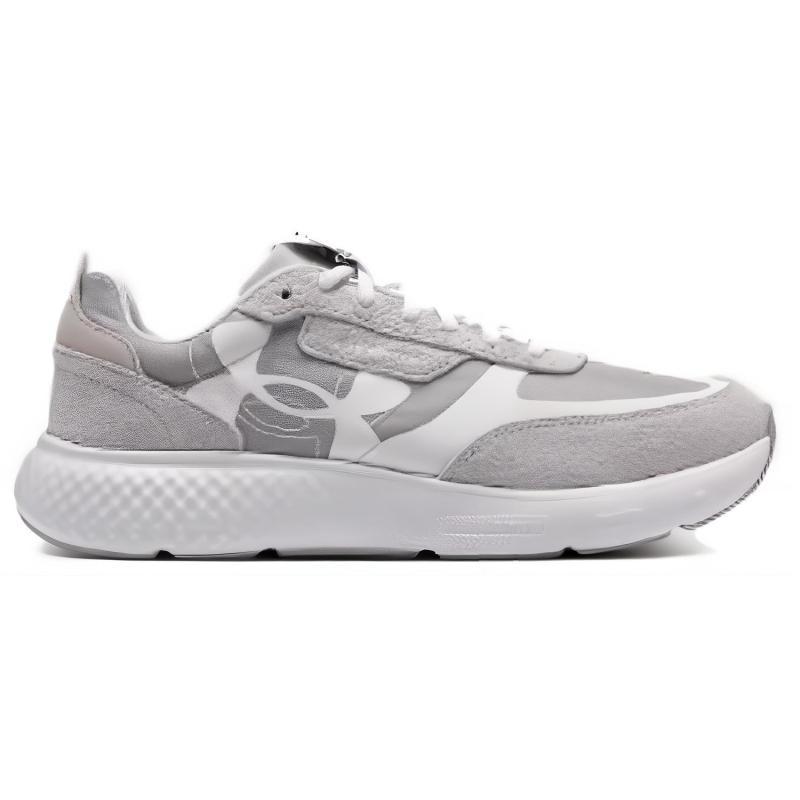 Under Armour Cushioning, Wear Resistant Low Top Running Shoes Men's Gray White Sneakers 3028612-102