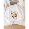 European Sizes Kids' Crewneck Sweatshirt - Floral Embroidered Ballet Shoes Pattern , Sportswear And Casual Wear, Soft And Comfortable