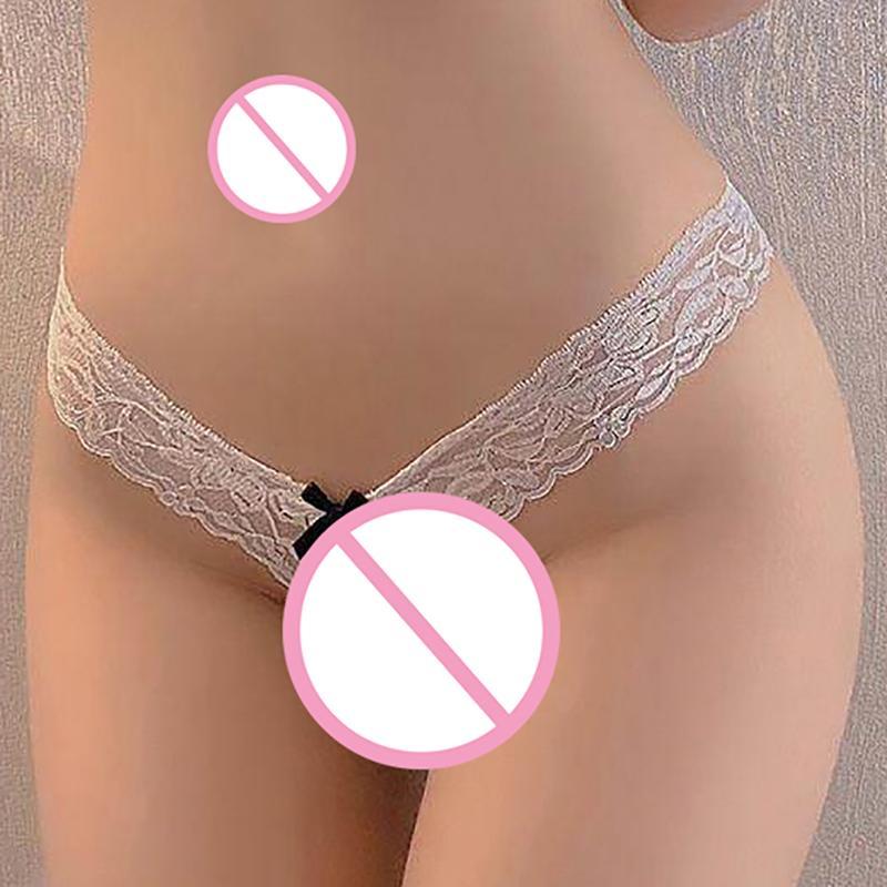 Sexy Plus-Size Lace Women'S Panties Hollowed-Out Sexy Mid-Waist Seamless Thong