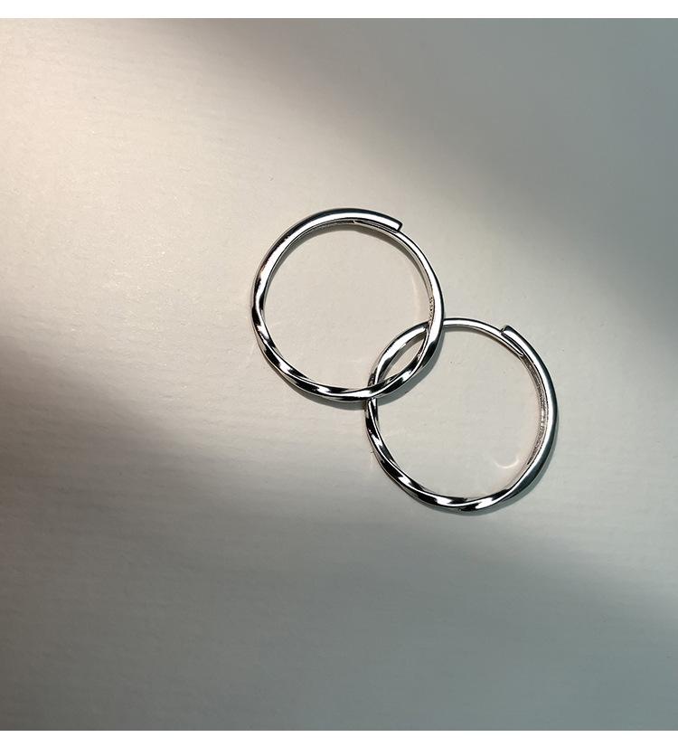 Korean Style S925 Sterling Silver Minimalist Twisted Wave Band Ring for Women - Simple, Elegant, Stacking Ring, New Trend