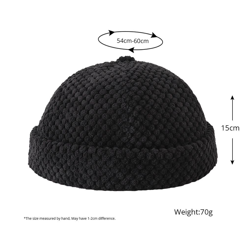 Solid Color Color Skull Beanie Cap Hip Hop Thick Heat Retaining Docker Sailor Bike Brimless Hats For Women Men Pumpkin Hat Latest Autumn Winte