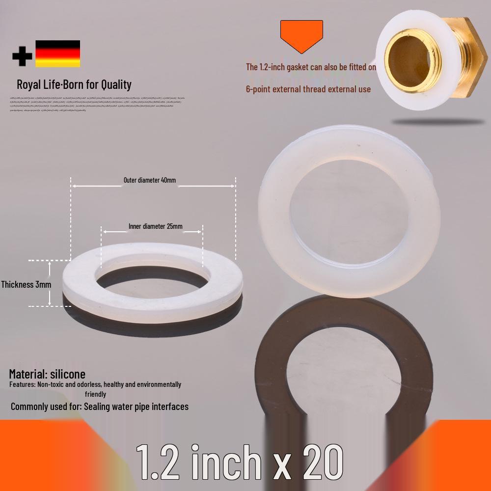 1-Inch Silicone Rubber Gasket Ring for Water Heaters and Pipes - 4-Minute Seal Flat Gasket