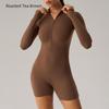 Damen Cross-Border Langarm Reißverschluss Bodysuit, Sexy Po-Hebender Fitness Jumpsuit, Sportbekleidung & Yoga Wear - DLT003