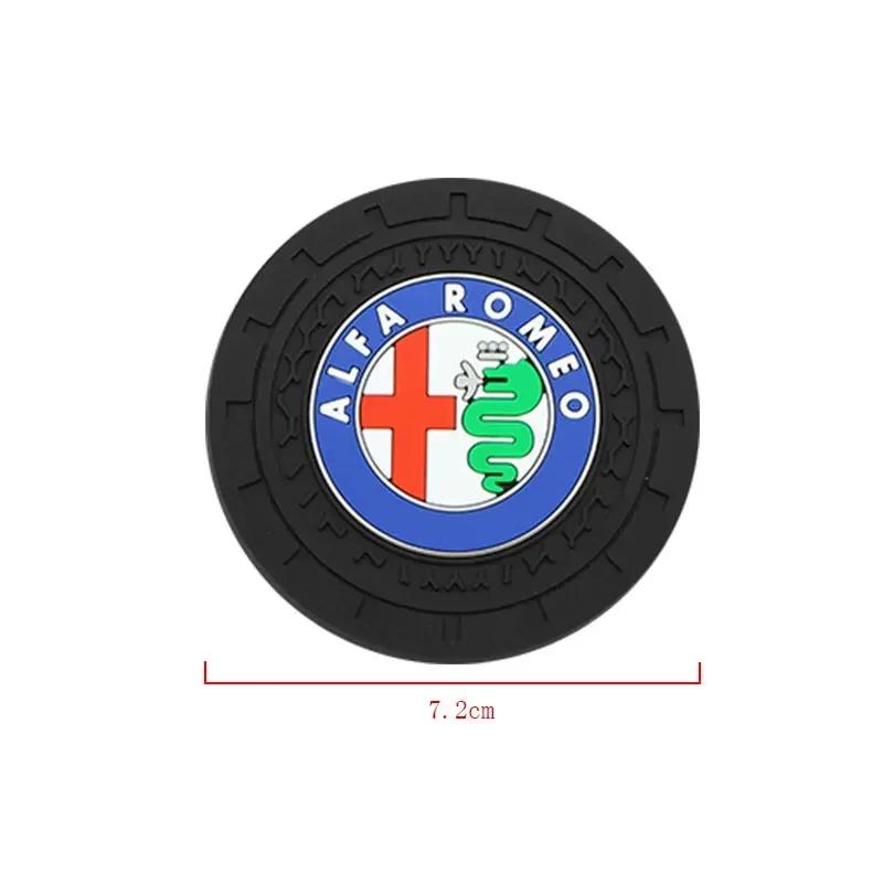 Hub Caps 2pcs Car Auto Cup Holder Anti Slip Insert Coasters Pads For Alfa Romeo 159 Giulietta Giulia 147 Mito 156 Stelvio Volant ze3