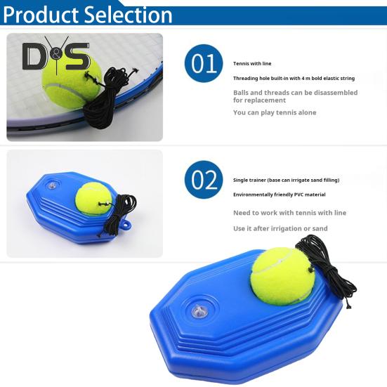 Tennistrener Rebound Ball Sett med 2 baller Tennis Treningsverktøy Solo Tennis Rebounder Utstyr for voksne barn