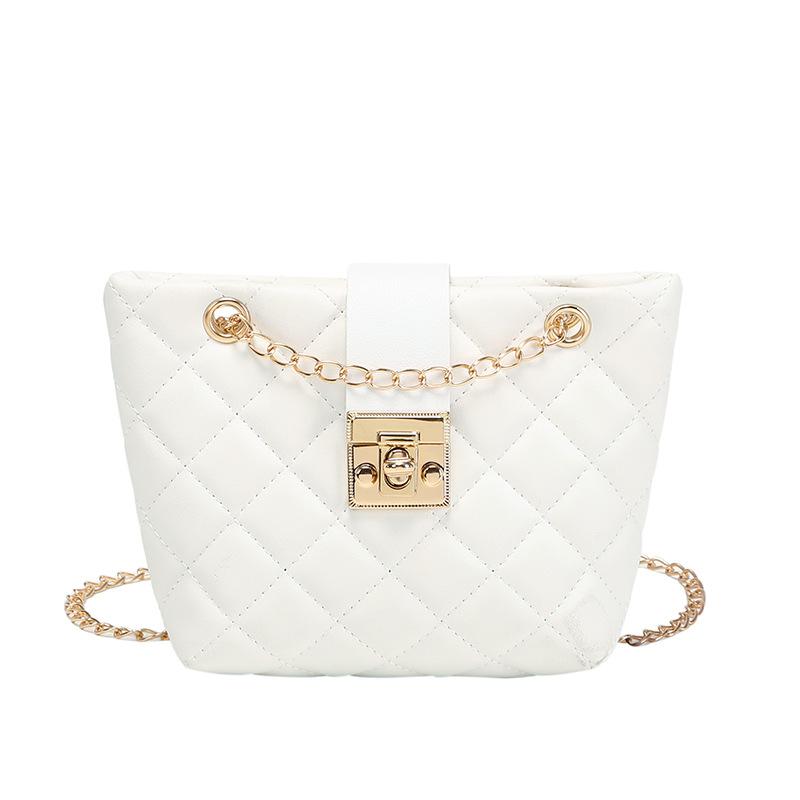 Ladies Bag Fashionable and Versatile Minimalist Bucket Bag Embroidered Printed Lock Buckle Crossbody Bag