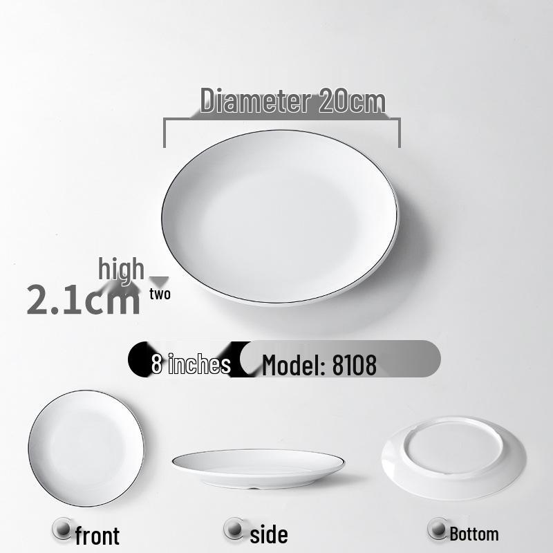Melamine Imitation Porcelain Round Dinner Plate - Durable Restaurant and Buffet Dish