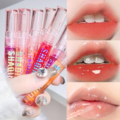 4 bucăți luciu de apă Mirror Jelly Lip Gloss Hidratant Buze Shimmer Lip Tent Lip Care Ulei