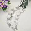 12Pcs/Set Wall Sticker 3D Hollow Butterfly Design Lightweight Easy Installation Home Decals Bedroom Living Room Birthday Party Decor