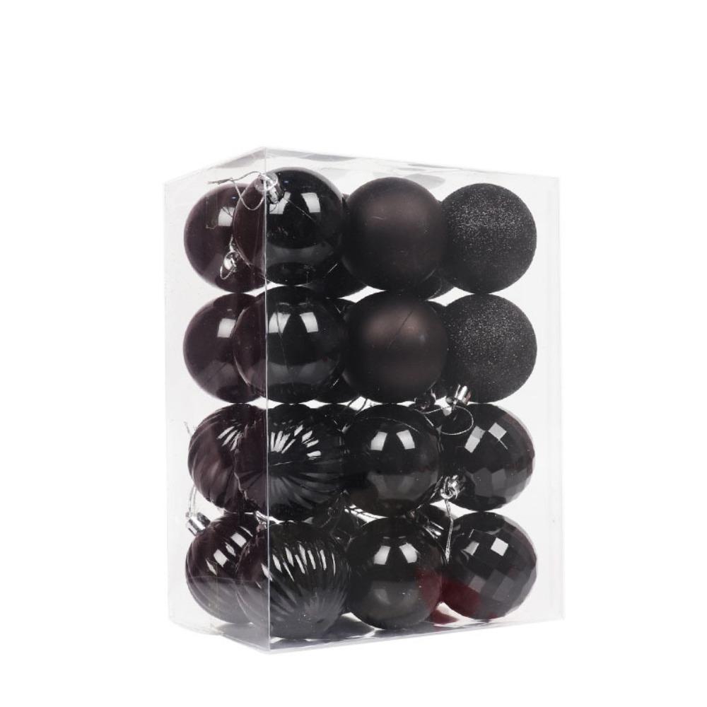 24ks Třpytivé přívěsky Vánoční koule 6cm Vánoční ozdoby na stromeček Party dárky