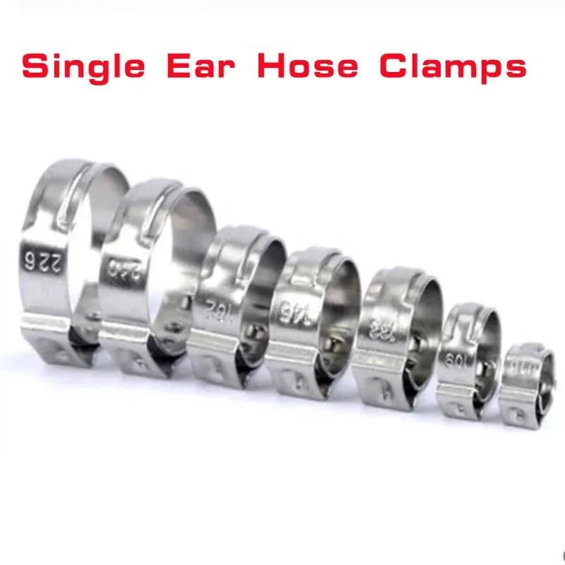5pc-20pcs Hose Clamps Single Ear Stepless 5.3-60mm 304 Stainless Steel Hose Clamps Cinch Clamp Rings for Sealing Kinds of Hose