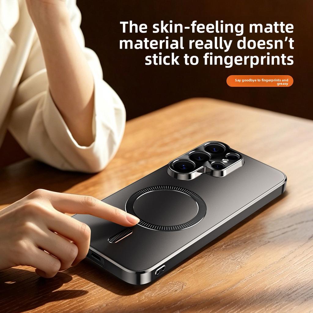 Magnetic Compatible Matte Skin-Feel Hard Case for Samsung S26 Ultra S25 for Magsafe Shockproof Camera Protection Slim fit Cover