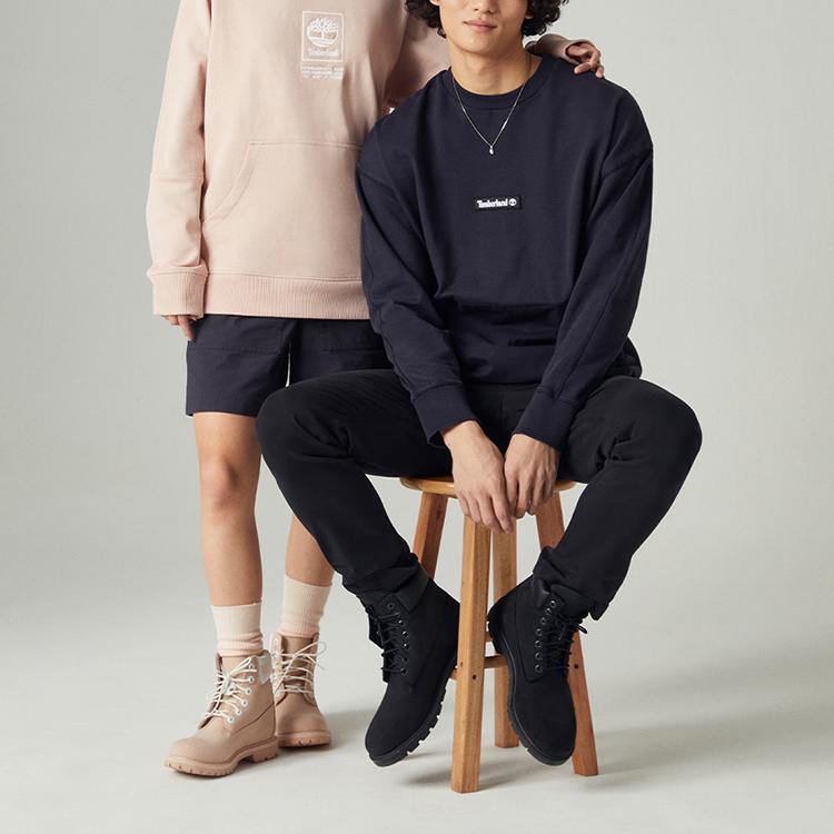 Timberland Embroidered Logo Casual Crewneck Sweatshirt Men Sweatshirt Light-Pink A2D3J-662