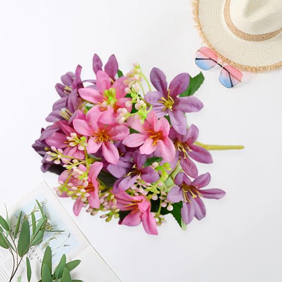 Artificial Flower 18 Forks Realistic Vivid Floral Arrangement Table Scene Artificial Flower