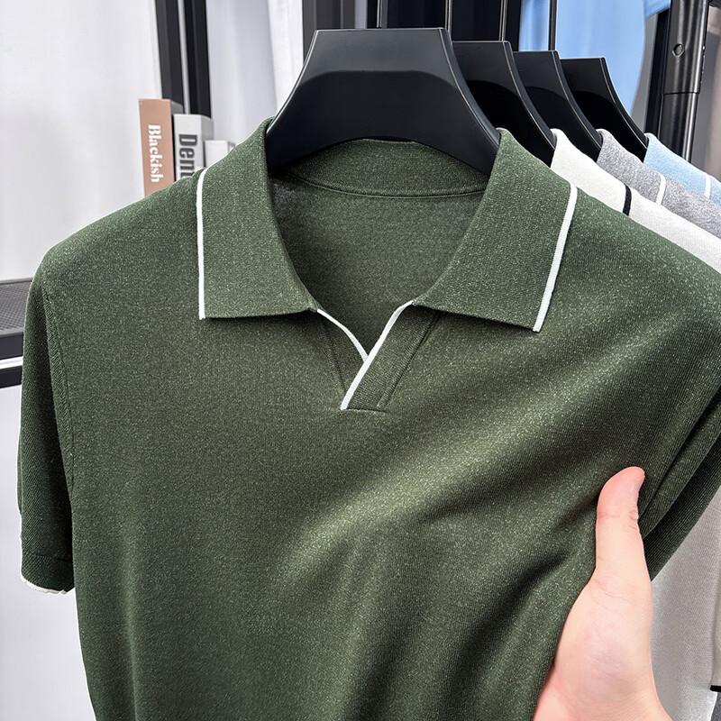 Men s Casual Lapel Polo Shirt 170/M
