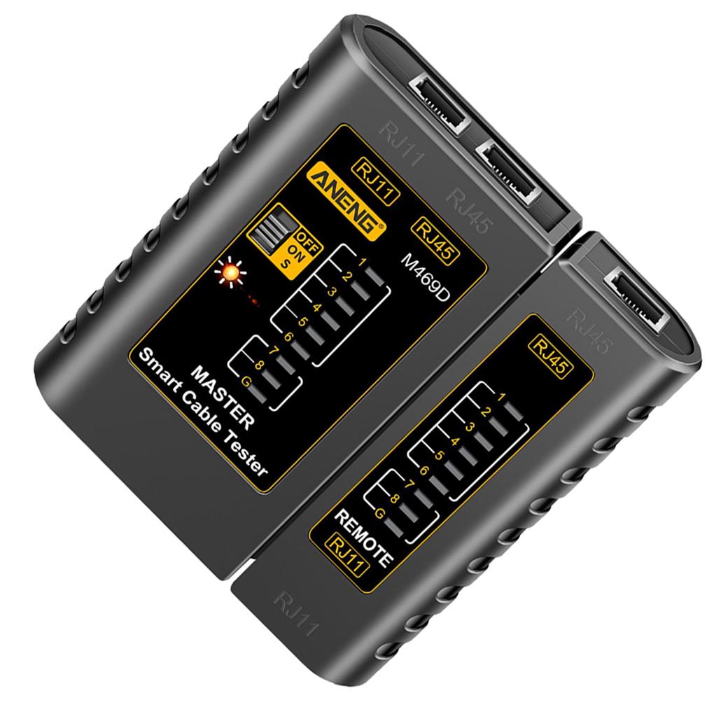 

Network Cable Tester Tool for Ethernet Cat5 Cat5E Cat6 Reliable Testing for Home and Office Networks lan чорний