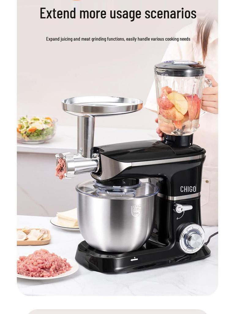 Chigo Multifunktionale Küchenmaschine: Automatischer Teigkneter, Gewerbemixer, Milchmixer und Eierschläger