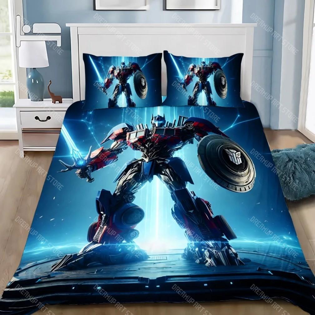 Cartoon T-Transformers Bedding Set for Children Adult Gift Robot Duvet Cover Pillowcase Single Double Large Size