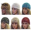 Lightweight Breathable Headwear Fishnet Hat for Women, Mesh Knitting with Hollow Sequin Design, Elastic Fit Hand-Woven Daily Wear