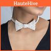 Fjärilsrosett Vattenpärla Chokerhalsband i Guld och Silver för Kvinnor Trendiga Accessoarer