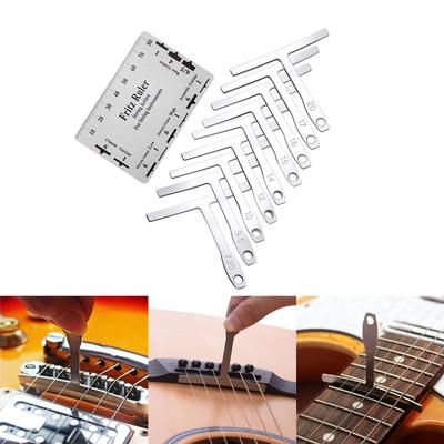 9 szt. Miarka promienia podstrunnicy z linijką do pomiaru wysokości strun gitarowych