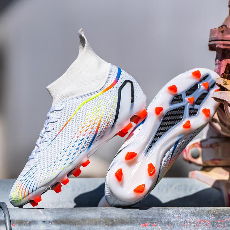 Amazon High-top Football Shoes for Boys and Girls TF Broken Nails AG Long Nails Adult Grass Training Shoes