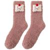Coral Velvet Sleeping Socks for Women Autumn Winter Warm and Velvet Thick Warm Mid-tube Month Socks