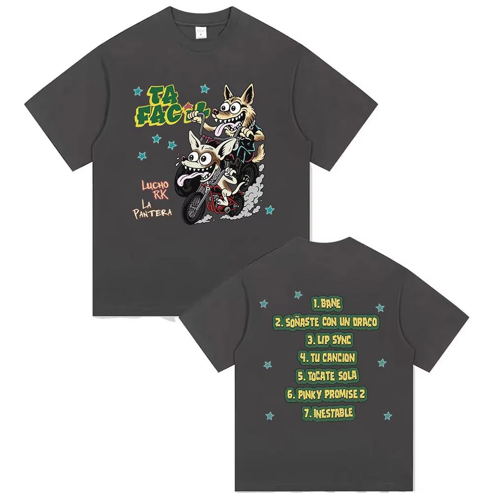 

Rapper Ta Facil La Panter Lucho Rk Album Graphic T Shirts Men s Gothic Retro Cotton Short Sleeve T-shirt 3XL