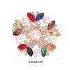 Elegant Crystal Pearls Flower Brooch For Women Vintage Rhinestones Scarf Pin Multi Purpose Jewelry Gift