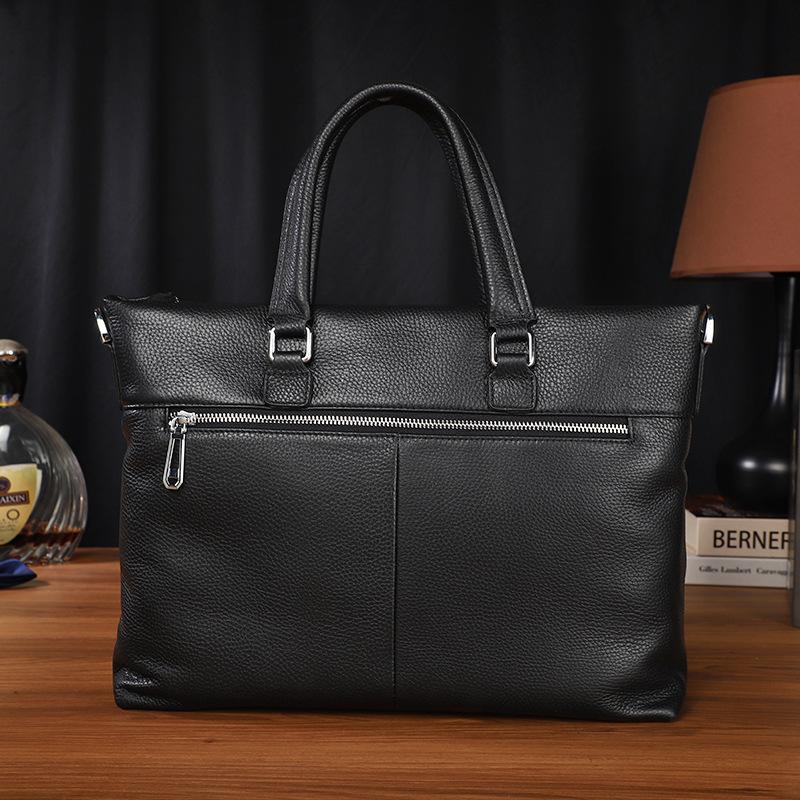Top Layer Cowhide Handbag Genuine Leather Casual Bag Fashion Soft Leather Bag Office Bag Business Briefcase Men's Bag