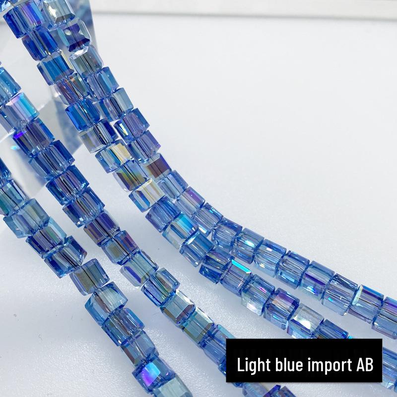 Multi-Faceted Crystal Glass Square Beads: 4/6/8mm Sugar Cubes for DIY Jewelry, Loose Beading with Holes