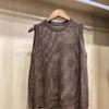 2025 Women's Sleeveless Knitted Mesh Cutout Round Neck Vest - Versatile Spring/Summer Top
