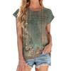 Women's Fashion Casual Basic Floral Textured Round Neck T-Shirt Vest Top