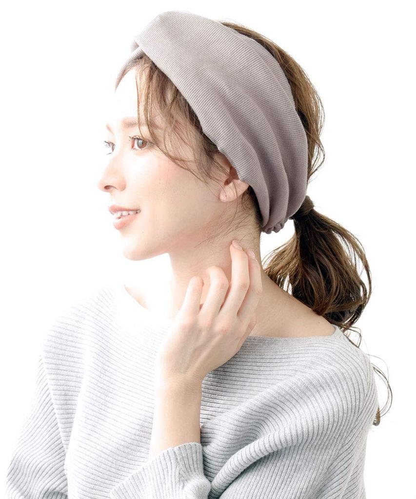 VINGTAINE Simple Wide Cross Solid Wide Turban Hair Hairband, Color, Hairband, Accessory, HB-111-GY