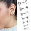Super Flash Titanium Steel Ear Studs: Zircon, Sleep-Friendly, Flat Bottom Screw Design for Ear Care and Stacking.