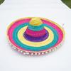 Natural Straw Mexican Party Hat Wide Brim Carnival Sombrero Summer Mexican Straw Hats  Halloween