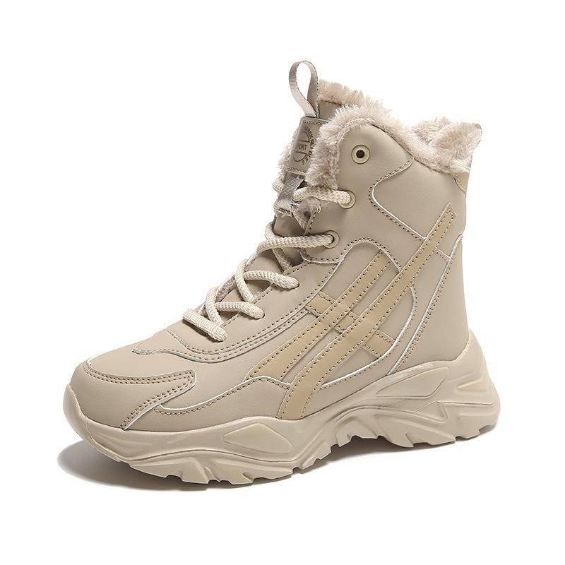 Fashion New Women's Snow Boots Fleece-Lined Warm Trainers Soft Cushioning Casual Trainers for Women Versatile Cotton Shoes