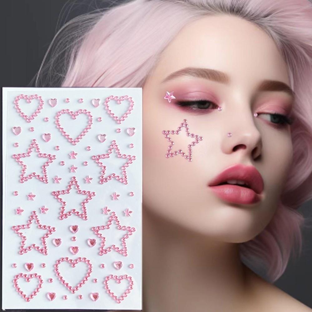 Sparkling Face Temporary Tattoos Rhinestone Face Tattoo Sticker Photocard Sticker Men Women