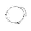 S925 Silver-Plated Heart & Beads Double-Layer Bracelet for Women