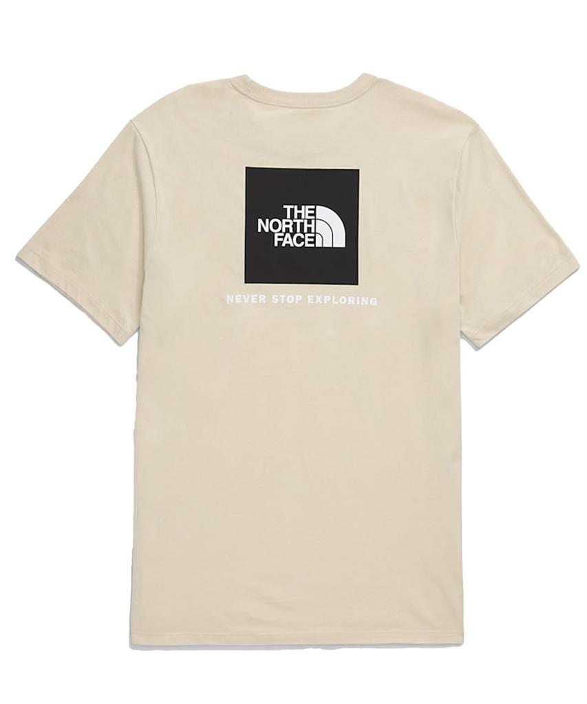 North Short Sleeve with Back Print Box Logo Beige Box Nse Gravel Size L [The Face] Men's T-Shirt Tee, [Used]