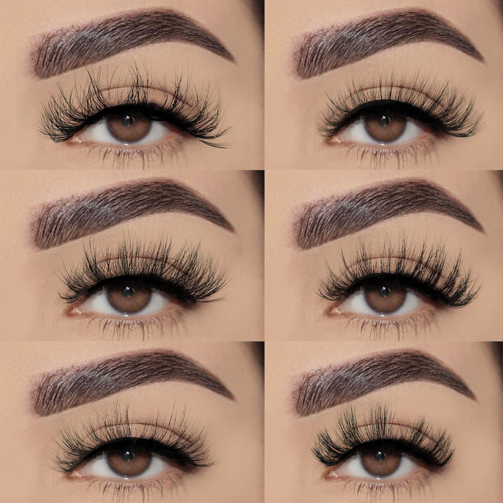 

7 Pairs Faux Mink Eyelashes: Natural, Thick European & American Style
