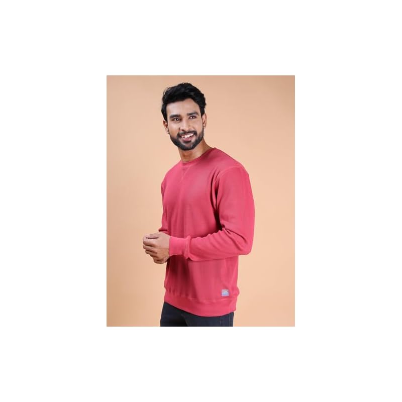 Waffle Texture Full Sleeve TShirt for Men % Cotton, Ribbed Crew Neck, Breathable Fabric, Enhanced Texture