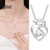 Mortarboard Necklace Graduation Grad Cap Pendant Rhinestone Heart Charm Jewelry