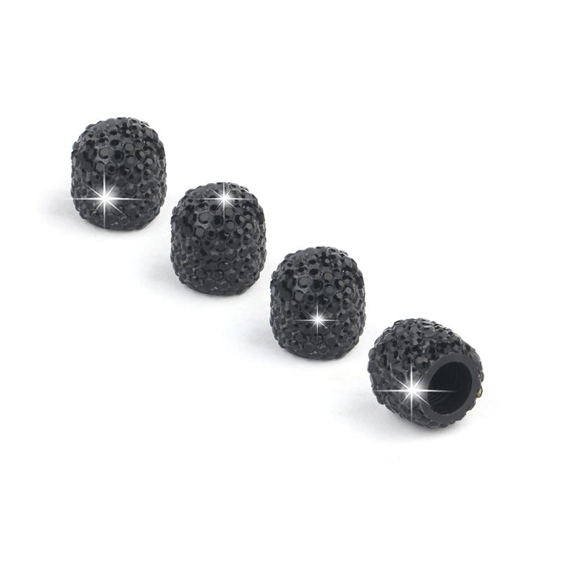 4pcs Diamond Crystal Car Tire Valve Caps Shining Dust-proof Wheel Valve Cover Vehicle Bling Valve Cap Car Styling Accessories