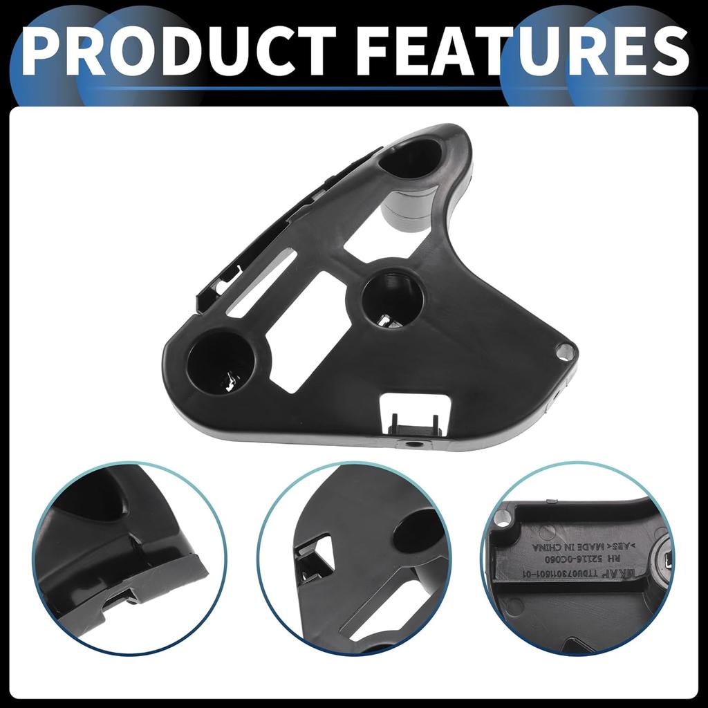 Bumper Support Bracket, Right Side Front Bumper Retainer Bracket Hold Mount No.521150C060 for Toyota Tundra 2007-2014 ABS Black, 1 Pc