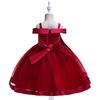 Girls' One-Shoulder Strapless Princess Dress with Butterfly Bow Embroidery & Floral Decor Toddler Flower Girl Bridal Ensemble Kids Party Birthday