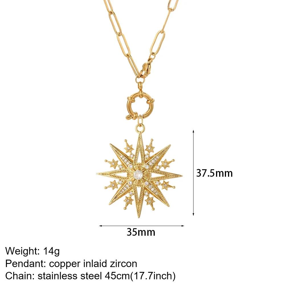 Heart Evil Blue Eye Sun náhrdelník pro ženy Roztomilý pes Včela Slon Zlatá barva Přívěsek Dámské obojky Dlouhé řetízky z nerezové oceli