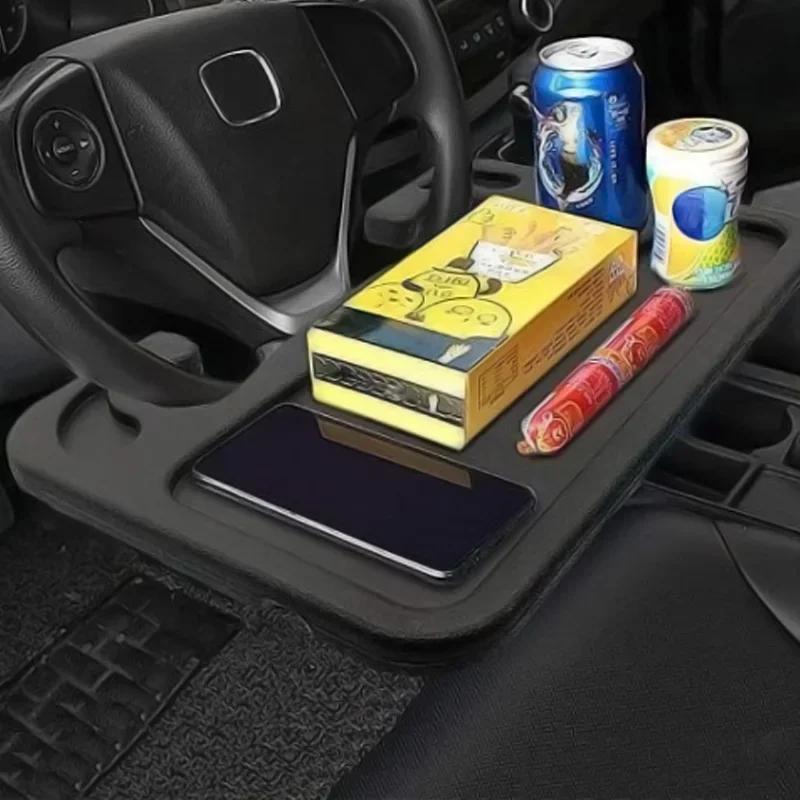 Steering Wheel Card Tray, Multifunctional Computer Laptop Stand, Computer Desk, Writing Board, Workbench, Car Supplies, Plastic