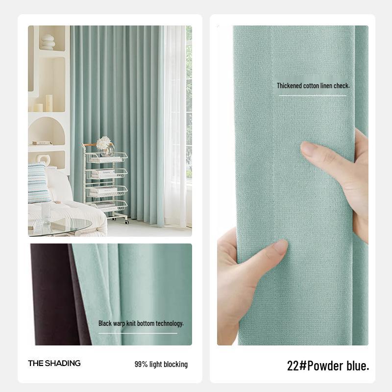 Perdele Blackout Shaoxing: Design Modern Minimalist, Bumbac-In Gros, Blocare Soare, Izolare Termică, pentru Dormitor și Living.